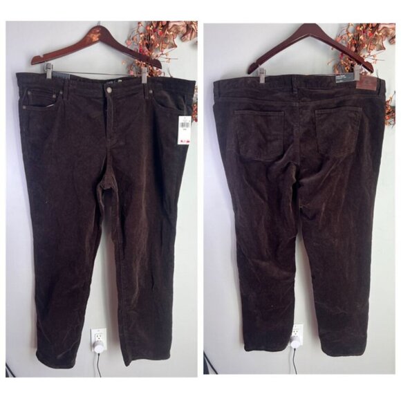 Lauren Ralph Lauren Black Label Women's Plus Size 20W Corduroy Mid Rise Pants - Picture 1 of 10
